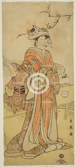 The Actor Segawa Kikunojo III as the Female Fox-Fairy Otatsu-gitsune Disguised as..., c. 1792. Creator: Katsukawa Shun'ei.
