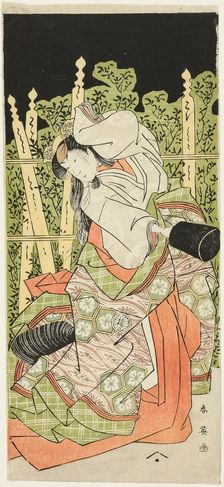 The Actor Segawa Kikunojo III, Possibly as Ono no Komachi, in the Final Part of Act Five..., c. 1789 Creator: Katsukawa Shun'ei