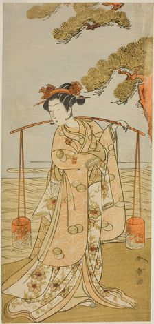 The Actor Segawa Kitsuji III as Murasame in the Play Gohiiki Kanjincho, Performed..., c. 1773. Creator: Shunsho