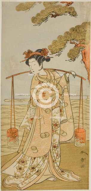 The Actor Segawa Kitsuji III as Murasame in the Play Gohiiki Kanjincho, Performed..., c. 1773. Creator: Shunsho.