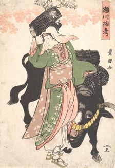 The Actor Segawa Roko as the Woodseller Ohara Leading an Ox, ca. 1810. Creator: Utagawa Toyokuni I