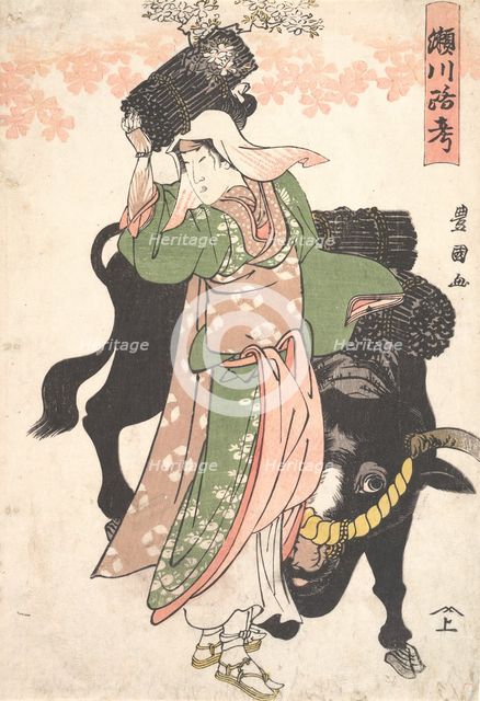 The Actor Segawa Roko as the Woodseller Ohara Leading an Ox, ca. 1810. Creator: Utagawa Toyokuni I.