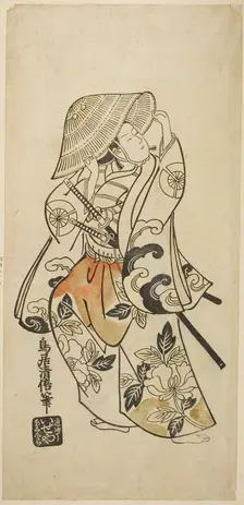The Actor Tamazawa Saijiro in an unidentified role, c. 1740. Creator: Torii Kiyomasu