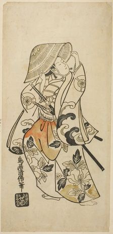 The Actor Tamazawa Saijiro in an unidentified role, c. 1740. Creator: Torii Kiyomasu