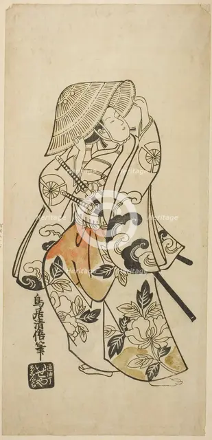 The Actor Tamazawa Saijiro in an unidentified role, c. 1740. Creator: Torii Kiyomasu.