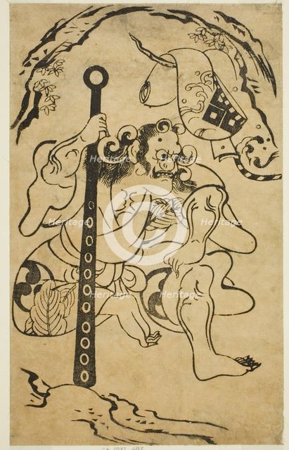 The actor Yamanaka Heikuro I as a demon, c. 1706. Creator: Torii Kiyonobu I.