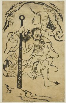 The actor Yamanaka Heikuro I as a demon, c. 1706. Creator: Torii Kiyonobu I