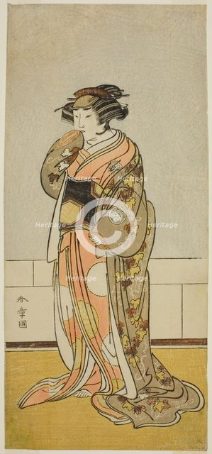The Actor Yamashita Kinsaku II as Lady Kikusui (Kikusui Gozen) (?) in the Play Kaeribana..., c.1779. Creator: Shunsho.