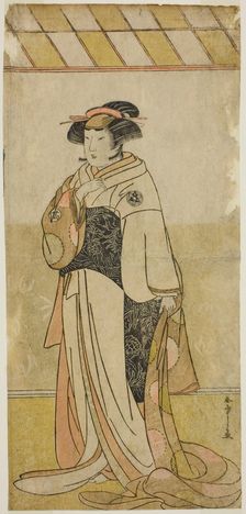 The Actor Yamashita Kinsaku II as Lady Manko (Manko Gozen) in the Play Hatsumombi..., c. 1780. Creator: Shunsho