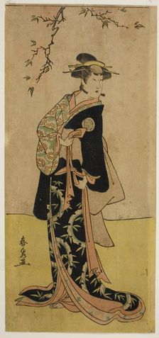 The Actor Yamashita Mangiku I as Lady Yuya (Yuya Gozen) (?) in the Play Heike Hyobanki..., c. 1789. Creator: Katsukawa Shunsen