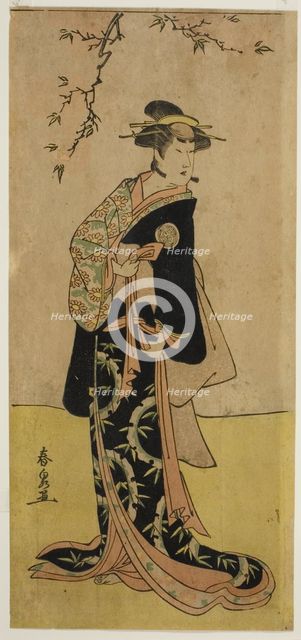 The Actor Yamashita Mangiku I as Lady Yuya (Yuya Gozen) (?) in the Play Heike Hyobanki..., c. 1789. Creator: Katsukawa Shunsen.