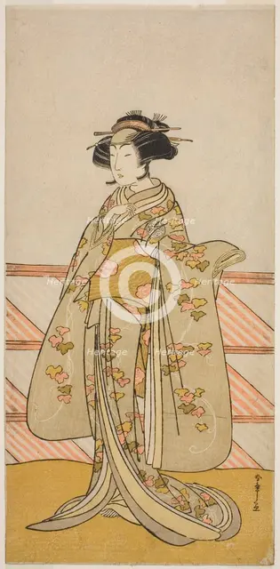 The Actor Yoshizawa Iroha I as Tamamo no Mae (?) in the Play Sakuya Kono Hana no..., c. 1776. Creator: Shunsho.