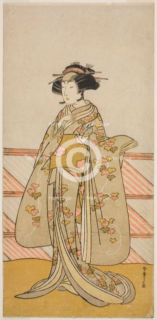 The Actor Yoshizawa Iroha I as Tamamo no Mae (?) in the Play Sakuya Kono Hana no..., c. 1776. Creator: Shunsho.