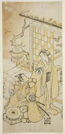 The Actors Takinaka Hidematsu I and Sanogawa Ichimatsu I, c. 1745. Creator: Torii Kiyonobu II