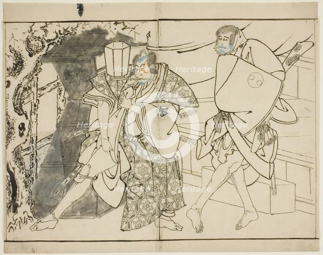 The Actors Arashi Ryuzo and Morita Kanya VIII, 1794. Creator: Tôshûsai Sharaku.