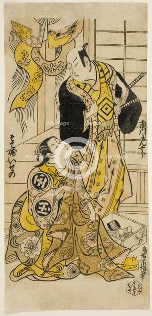 The Actors Ichikawa Danjuro II and Sodesaki Iseno I, c. 1727. Creator: Torii Kiyomasu.