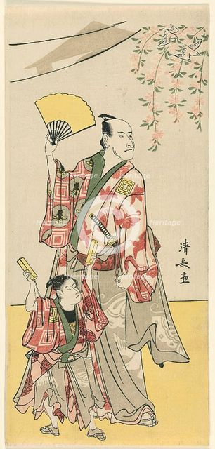 The Actors Ichikawa Danjuro V and Ichikawa Ebizo IV, from a pentaptych of eleven actors ce..., 1788. Creator: Torii Kiyonaga.