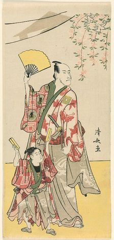 The Actors Ichikawa Danjuro V and Ichikawa Ebizo IV, from a pentaptych of eleven actors ce..., 1788. Creator: Torii Kiyonaga