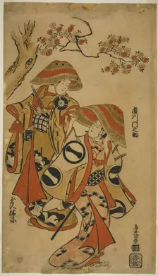 The Actors Ichikawa Monnosuke I and Tamazawa Rinya, c. 1715. Creator: Torii Kiyomasu I