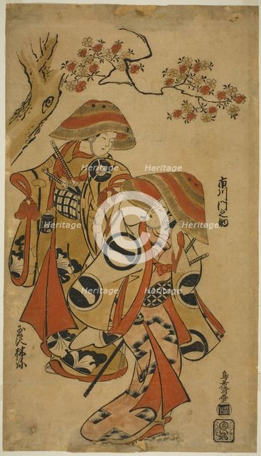 The Actors Ichikawa Monnosuke I and Tamazawa Rinya, c. 1715. Creator: Torii Kiyomasu I.