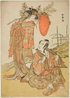 The Actors Ichikawa Monnosuke II and Segawa Kikunojo III as the Lovers Seijuro (right)..., c. 1781. Creator: Shunsho