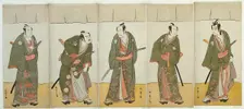 The Actors Ichikawa Monnosuke II as Karigane Bunshichi, Bando Mitsugoro I as An no,..., c. 1780. Creator: Shunsho