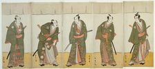 The Actors Ichikawa Monnosuke II as Karigane Bunshichi, Bando Mitsugoro I as An no,..., c. 1780. Creator: Shunsho