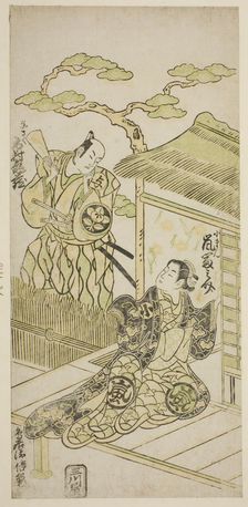 The Actors Ichimura Kamezo I as Yosaku and Arashi Tominosuke I as Koman, c. 1754. Creator: Torii Kiyomasu