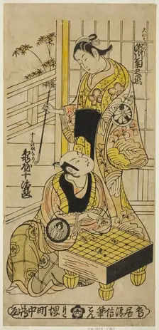 The Actors Kameya Jujiro I as Soga no Juro and Segawa Kikunojo I as Oiso no Tora in the pl..., 1737. Creator: Torii Kiyonobu II