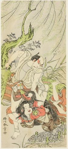 The Actors Matsumoto Koshiro II as Yoemon and Yoshizawa Sakinosuke III as Kasane..., Japan, c. 1771. Creator: Shunsho