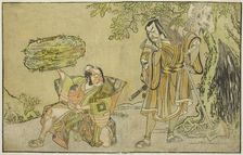 The Actors Matsumoto Koshiro II as Osada no Taro Kagemune Disguised as the Woodcutter..., c. 1772. Creator: Shunsho