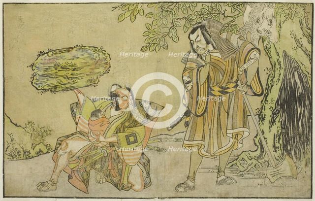 The Actors Matsumoto Koshiro II as Osada no Taro Kagemune Disguised as the Woodcutter..., c. 1772. Creator: Shunsho.