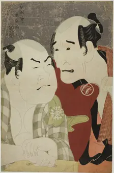 The actors Nakajima Wadaemon (R) as Bodara Chozaemon and Nakamura Konozo (L)..., 1794. Creator: Toshusai Sharaku