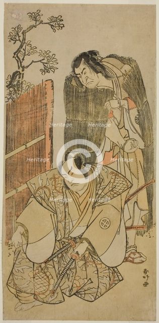 The Actors Nakamura Nakazo I as Kagekiyo Dressed as a Beggar (right), and Otani Hiroji, c. 1783. Creator: Katsukawa Shunko.