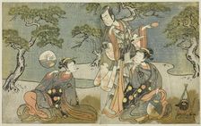 The Actors Nakamura Nakazo I as Matsukaze (right), Ichikawa Komazo II as Ariwara no Yuk..., c. 1772. Creator: Shunsho