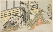 The Actors Nakamura Noshio I as Nyosan no Miya (right), Ichikawa Danjuro V as the Renega..., c. 1772 Creator: Shunsho