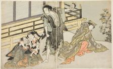 The Actors Nakamura Noshio I as Nyosan no Miya (right), Ichikawa Danjuro V as the Renega..., c. 1772 Creator: Shunsho