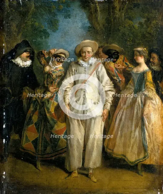 The Actors of the Commedia dell'Arte. Artist: Lancret, Nicolas (1690-1743)