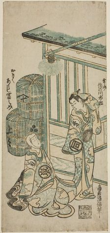 The Actors Sanogawa Ichimatsu I as Kosoke and Arashi Tominosuke I as Okiku, mid-18th century. Creator: Torii Kiyomasu
