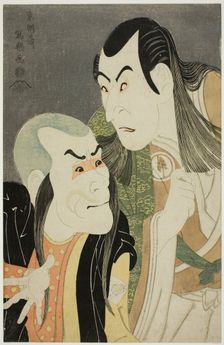 The actors Sawamura Yodogoro II (R) as Kawatsura Hogen and Bando Zenji (L) as Onisadobo, 1794. Creator: Tôshûsai Sharaku
