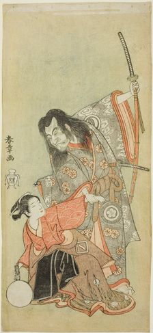 The Actors Sawamura Sojuro II as the priest Shunkan and Azuma Tozo II as Oyasu in the..., c. 1768. Creator: Shunsho
