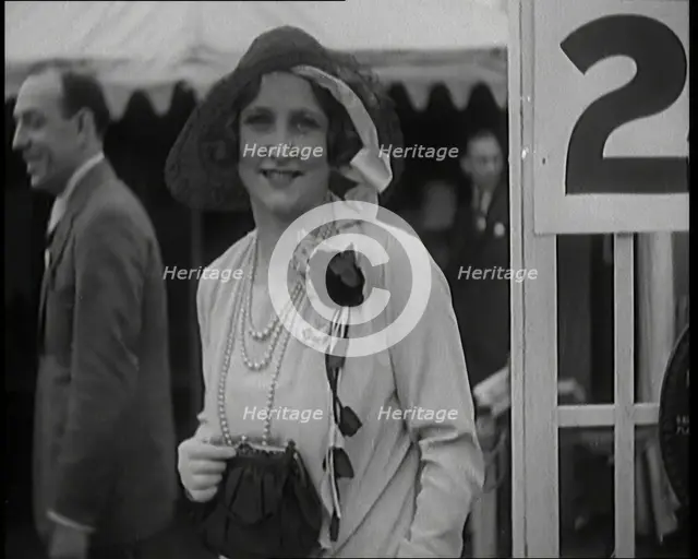 The Actress Gabrielle Brune Attending a Theatrical Garden Party, 1920s. Creator: British Pathe Ltd.