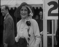 The Actress Gabrielle Brune Attending a Theatrical Garden Party, 1920s. Creator: British Pathe Ltd