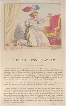The Actress Prayer!!, August 10, 1801., August 10, 1801. Creator: Thomas Rowlandson