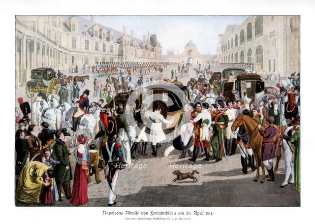 The 'adieux' at Fontainebleau, France, 20 April 1814 (1900). Artist: Unknown