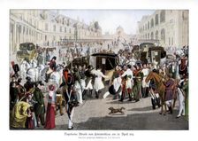 The adieux at Fontainebleau, France, 20 April 1814 (1900)
