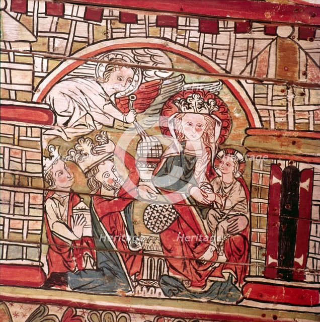The Adoration, Norwegian, 13th Century, (20th century).  Artist: Unknown.
