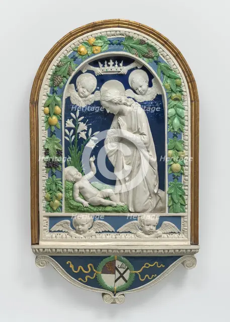 The Adoration of the Child, after 1477. Creator: Andrea della Robbia.