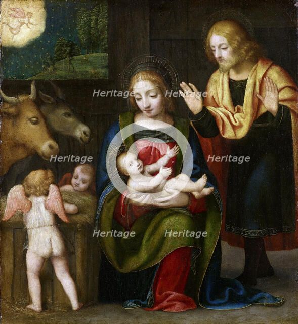 The Adoration of the Christ Child, 1524. Creator: Luini, Bernardino (ca. 1480-1532).