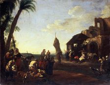 The Adoration of the Christ Child 1650s. Artist: Jan Miel